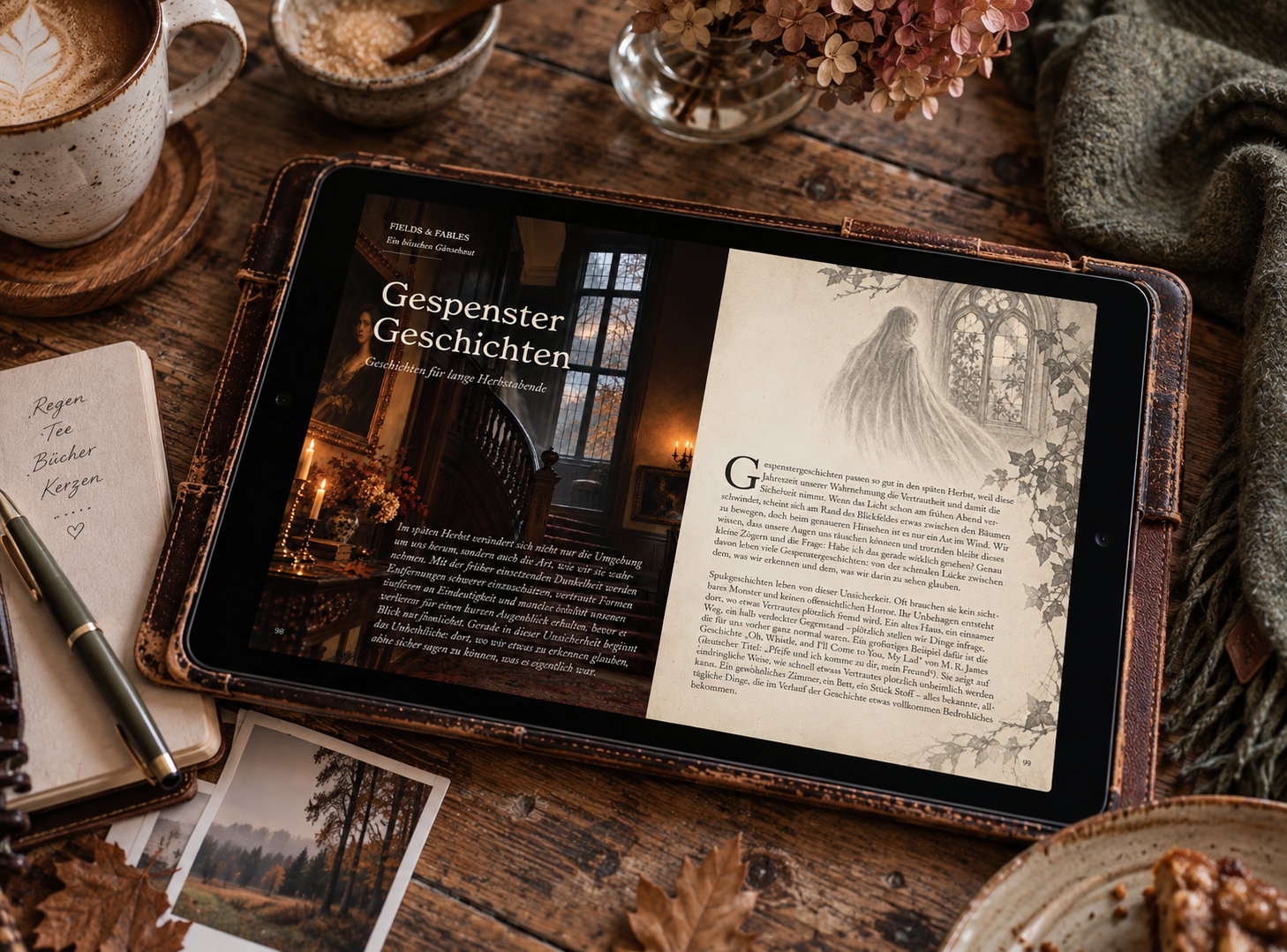 KI-generiert und redaktionell bearbeitet von Fields & Fables, Inhaltsseite aus dem Herbstjournal 2026